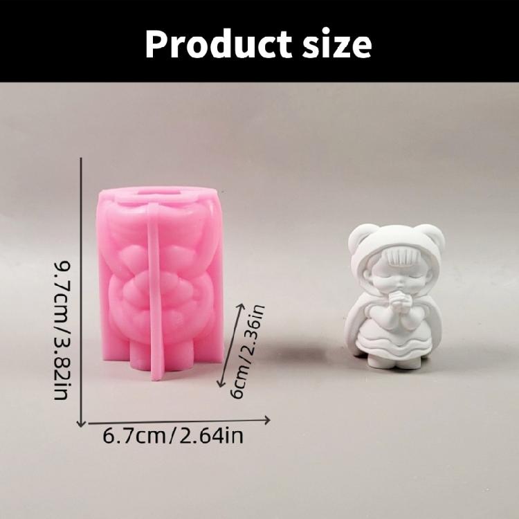 Wishing Girl Figurine Silicone Molds for Epoxy Resin Candle Soap Making Cement Gypsum Silicone Molds for Handmade Craft