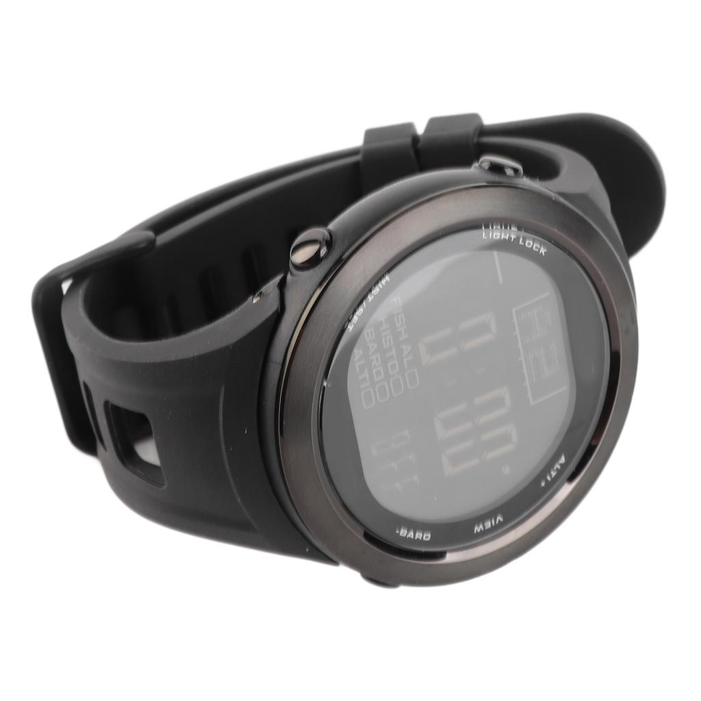 Fishing Barometer Watch Multifunctional Outdoor Waterproof Altimeter Altitude Air Pressure Thermometer FR720B Black