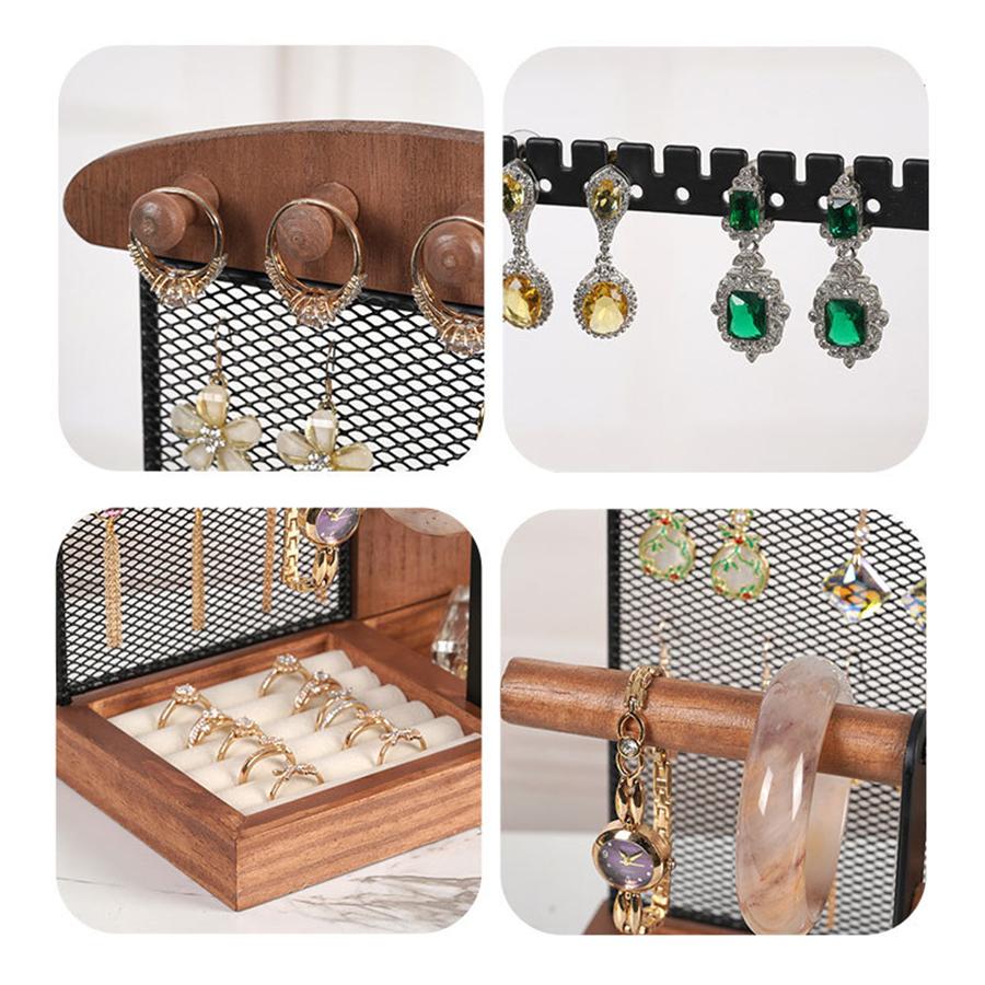 Jewelry Organizer Stand Earring Holder Display Pendants Bracelets Hanging Shelf Props Shopping Mall Dresser Storage Gift Rack