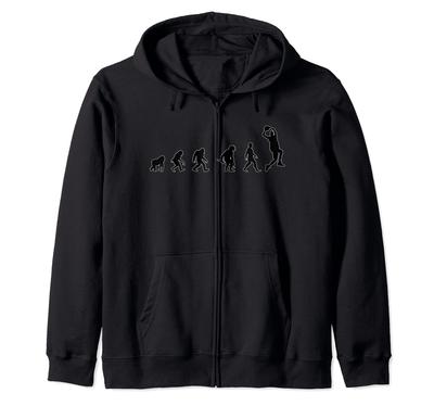 The Evolution of Basketball Players Is Fun and Entertaining. Zip-up Hoodie.
