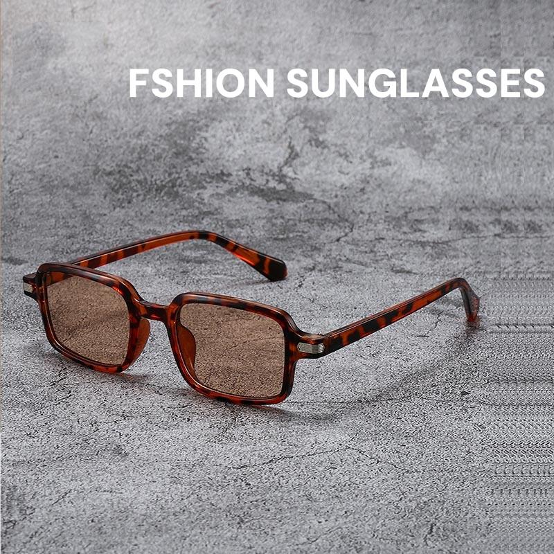New Vintage Rectangle Women Sunglasses Fashion Clear Ocean Gradient Lens Shades Outdoor Uv400 Men Fashion Rivets Sun Glasses