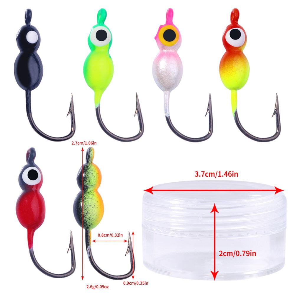 Winter Eisjig Angelköder Sinkkopf Hartköder UV Leuchtend Salzwasser Für Barsch Fisch Tackle mit Box