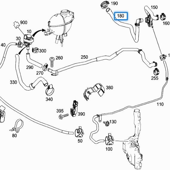 Benz S-Class W222 Coolant Hose 