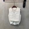 C S In The Room Takara Collar neCk Button Out poCket SleeveleSS Knit 4Color C