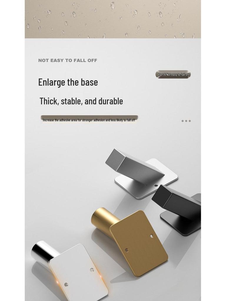 Stainless Steel No-Drill Wall Hook for Coats and Hats