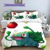 Bulbasaur Patterned Pillowcase & Duvet Cover Set Anime Bedding for Bedroom Aesthetic Decor Lovely Gift for Anime Fans.-TING