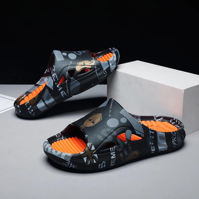 

Мода 2024 Лето Новый Стиль Тапочки для Мужчин Большие Уличные Женские Повседневные Модные Пляжные Сандалии EVA Прямые Тапочки Дырки Обувь 37-38 чёрный