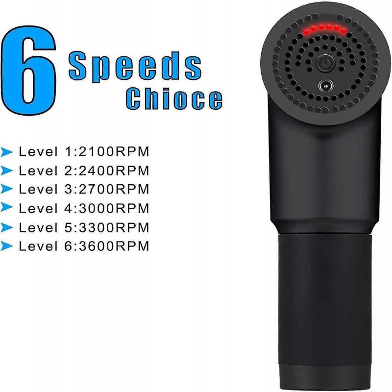 6 Speeds Massage Gun, Cordless Handheld Deep Tissue Muscle Massager, Chargeable Percussion Device Super Quiet