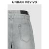 UR 2025 Autumn Vintage Washed Buckle Belt Denim Shorts