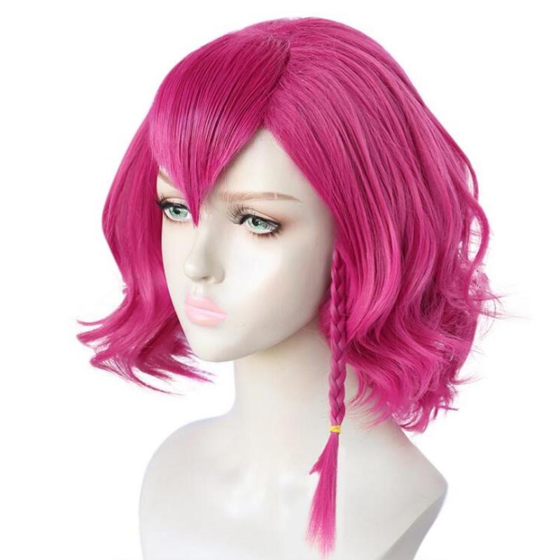 Anime Danganronpa V3 Wigs Kazuichi Souda Cosplay Wig Hairwear Style Heat Resistant Short Shocking Pink Wig