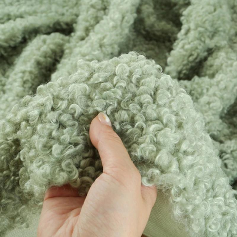 50x50cm Imitation Wool Roll Teddy Plush Fabric for Soft Warm Doll Pet Clothes Glove Lining Thickened Fleece Fabric DIY Sewing 50x50cm