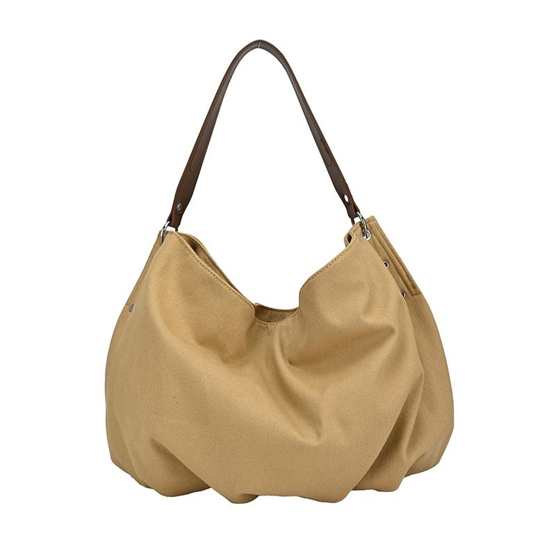 CANVAS Solid Color Zipper Casual Tote 2026 Classic Simple Versatile Shoulder Bags Four Seass Daily Commute Women's Handbags