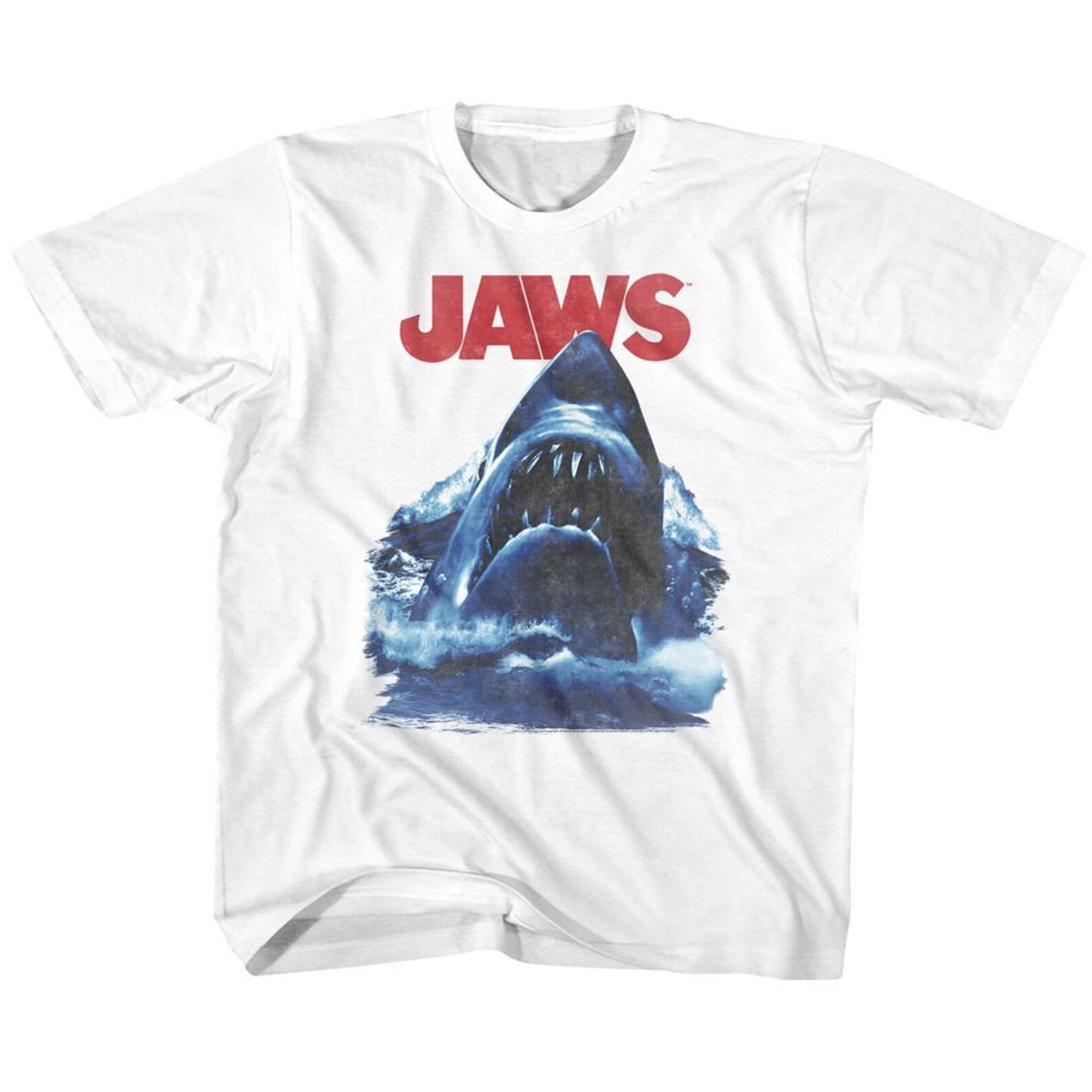 Jaws Bad Waves White Youth T-Shirt 150