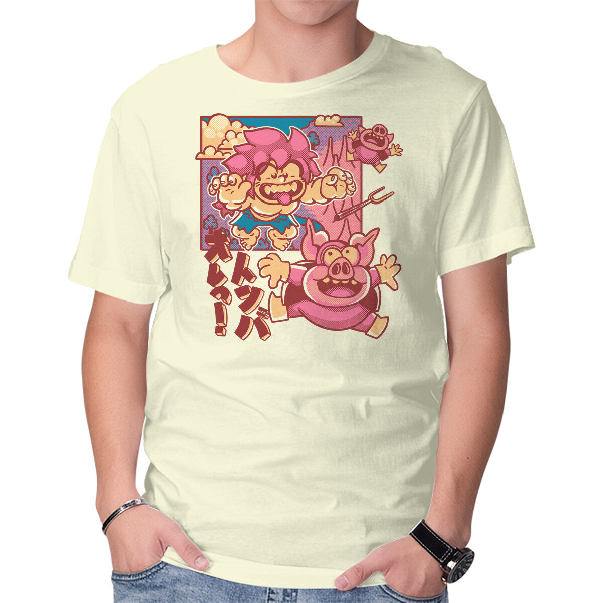 Unisex Crew Neck T-Shirt Defeating Pigs Graphic Short Sleeve Casual Tee L