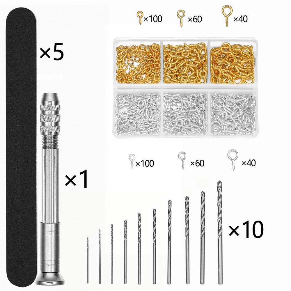 1set Hand Drill For Resin Molds Sanding Stick UV Epoxy Resin Mold Tools DIY Jewelry Making Equipments Metal Drill Screw Eyepins