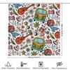 Bright Floral Bus Printed Shower Curtain 69X72In (180X25Cm) Bathroom Decor For Home Decoration Multicolor Artistic Pattern Showe