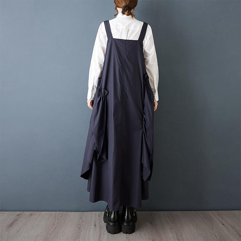 DIMANAF 2025 Autumn Women Plus Size Casual Long Dress Loose Fashion Lady Sleeveless Solid Black Maxi Dress