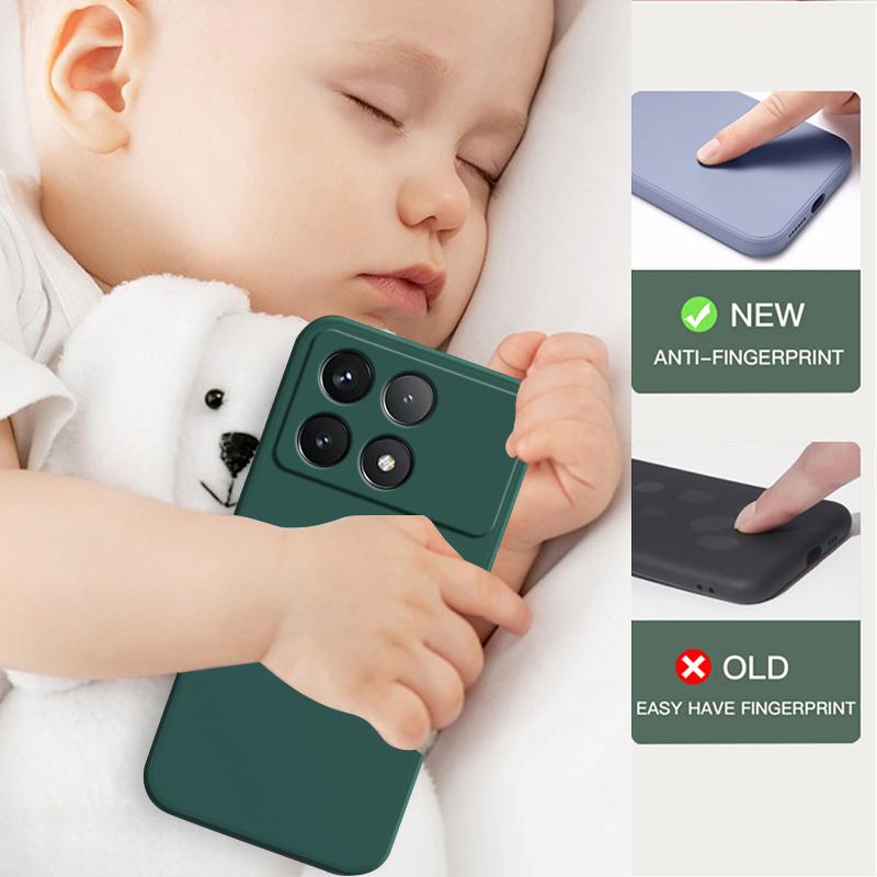 For Poco X6 Poco X 6 Pro Pocox6 Pro Case Square Liquid Silicone Phone Case For Xiaomi Poco X6 Pro Poco X 6 Pro Pocox6 Pro Soft Cover