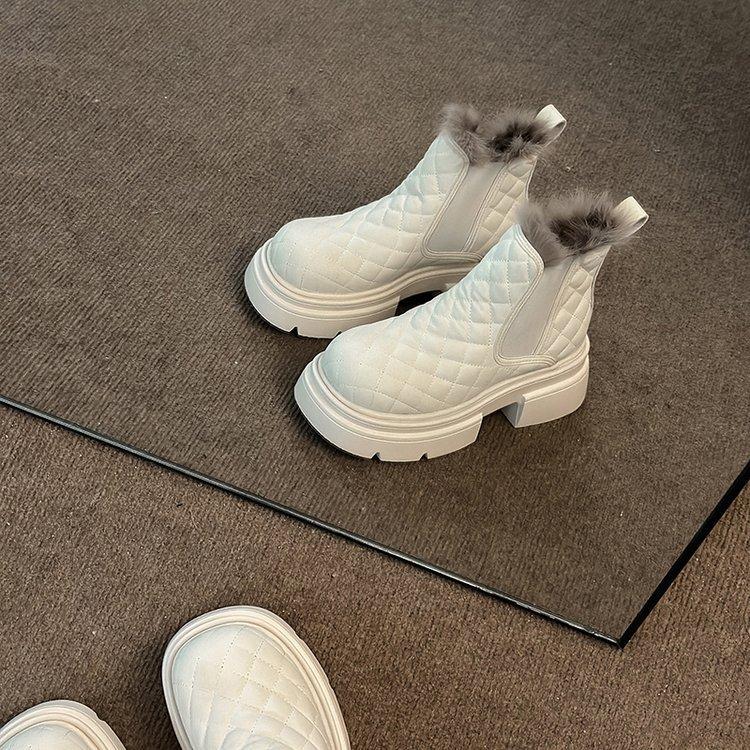 

Женские зимние новые ретро универсальные бархатные утолщенные теплые ботинки на платформе, повседневные хлопковые туфли 40