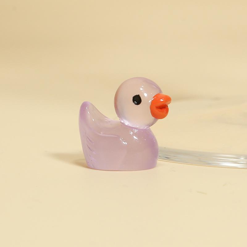 Miniature Colorful Luminous Duck Resin Ornaments for Micro Landscape and Moss Decor