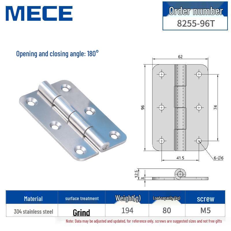 304 Stainless Steel Thickened Cabinet & Wooden Door Hinges