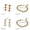 Four Leaf Clover Necklace And Bracelet Set With Zirconia And Stainless Steel For Elegant Casual Wear