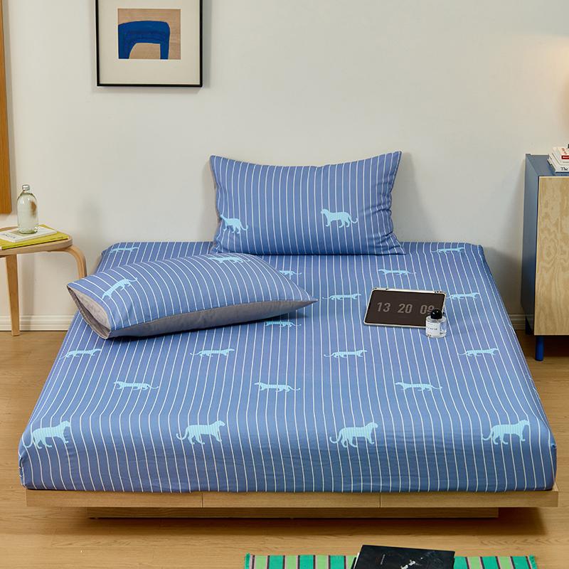 100% Cotton Bedsheet Skin-friendly Fitted Sheet Simple Style Bed Cover Elastic Bed Linen drap de lit (Pillowcase Need Order)
