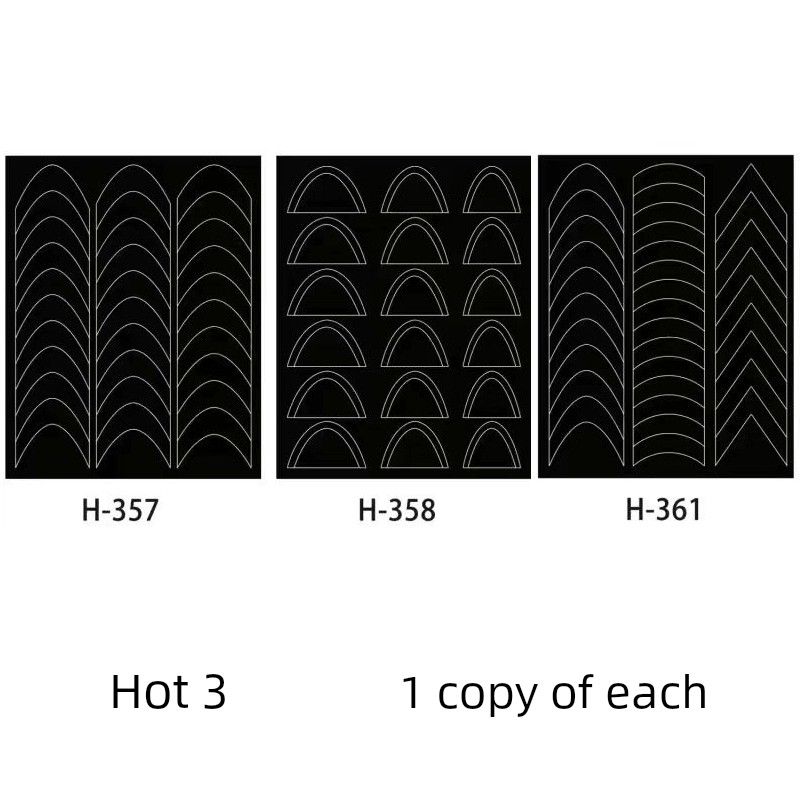 

Sticker Spray Painting Hollow Mesh Red Popular French Manicure Hot 3 H357 + H358 + H361