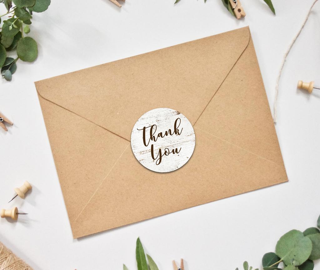 Darling Souvenir Personalized Floral Border Elegant 1.6 Inches Round Thank You Stickers DIY-45