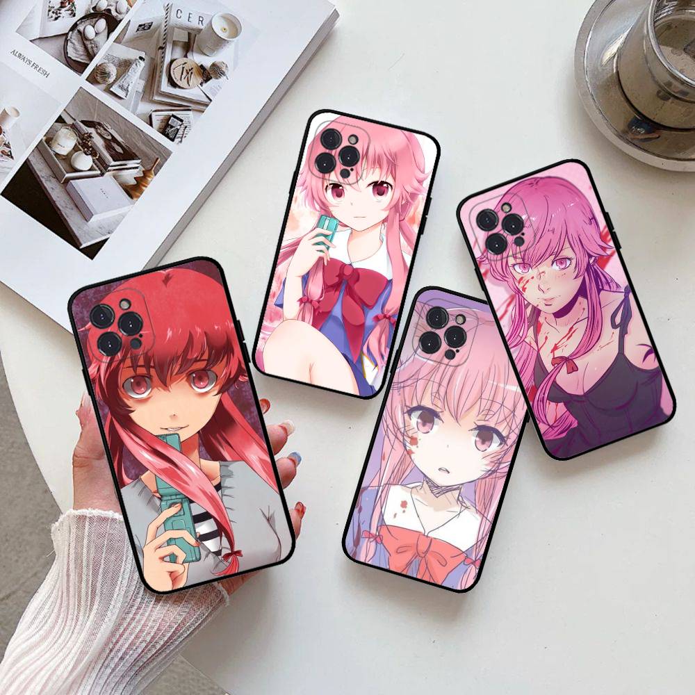 Anime Future Diary Phone Case For IPhone 16 15 14 13 12 11 17 Pro Max Simplicity Back TPU Soft Case