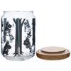Takasaka International Japan Moomin Glass Canister with Wooden Made in Wooden Lid, Japan, Pattern, 640ml, Clear, MM-G23-005