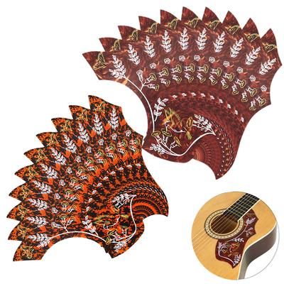 10 pezzi di battipenna per chitarra acustica in PVC per chitarra acustica da 41 pollici con motivo a foro sonoro con uccelli e fiori