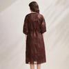 Zhaojun New Chinese Style Cut-out Silk Gauze Half-Sleeve Midi Dress