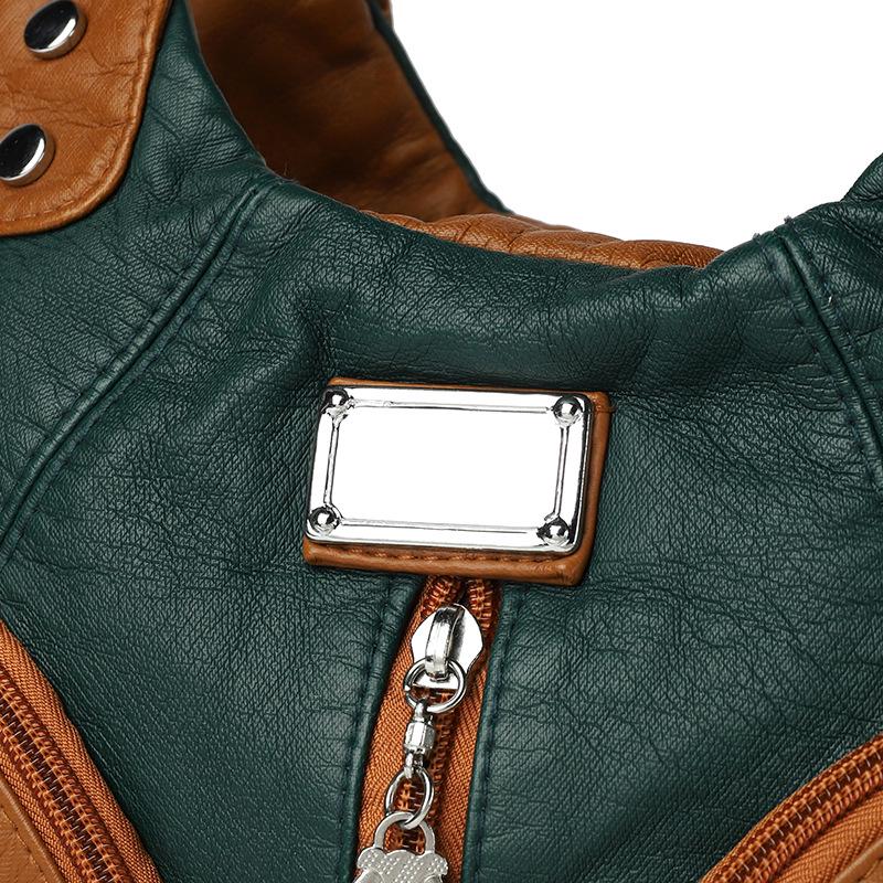 Borsa a tracolla e tote in morbida pelle lavata da donna - Multifunzionale, Casual, alla moda, in PU