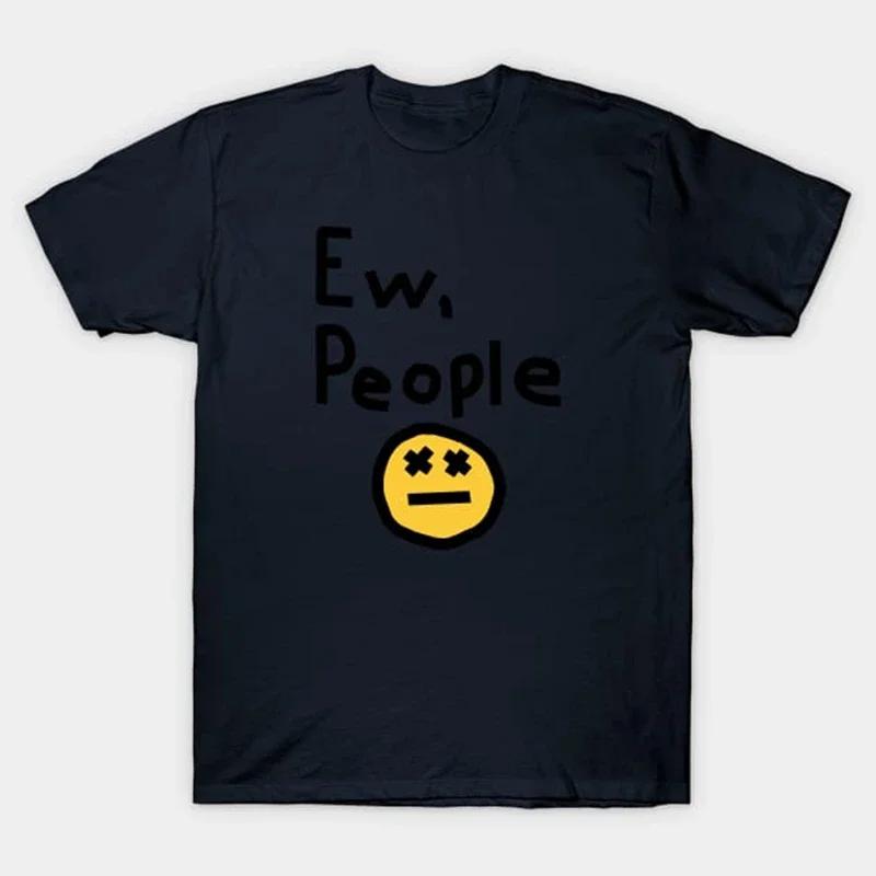 

EWPeople Funny TShirt Women Wear A Sad Face Printed Tee Clothing Loose Short Sleeve Casual Fashion Tshirt Graphic T Shirts Y2k 4XL