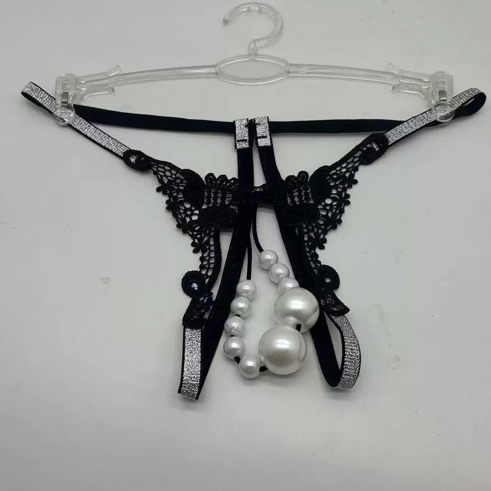 Women's Extra Large Pearl Massage Crotchless Temptation Thong