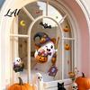 Reusable Decorative Window Sheets Halloween Static Clings Spooky Ghost Floral Skull Stickers Cling Decals for Glass No-Adhesive Party Indoor Outdoor