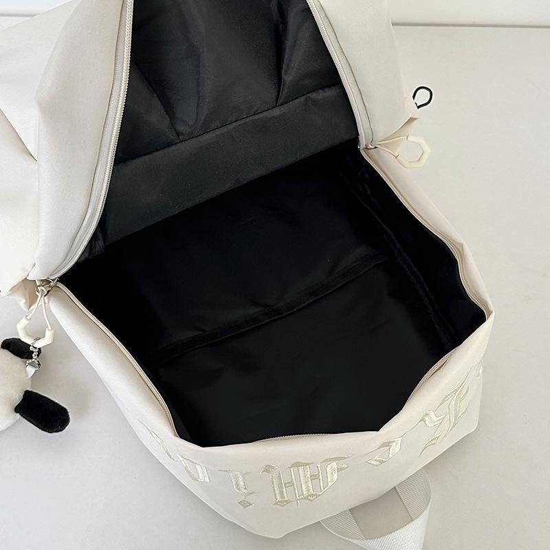 School Bag Mori High Value Large Capacity Simple Solid Color College Student School Bag Versatile Leisure Travel Lightweight Backpack