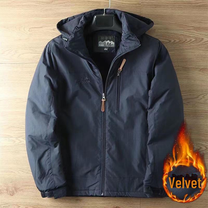 2025 Men's Spring Tactical Jacket with Detachable Hood - Versatile Outdoor Mid-Length Design