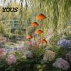 Outdoor Decorative Yard Art Metal Mushroom Garden Stake, Retro Mushrooms Statue, Style Set Stake Plant Sculpture for Lawn Planter Decor Fade Resistant
