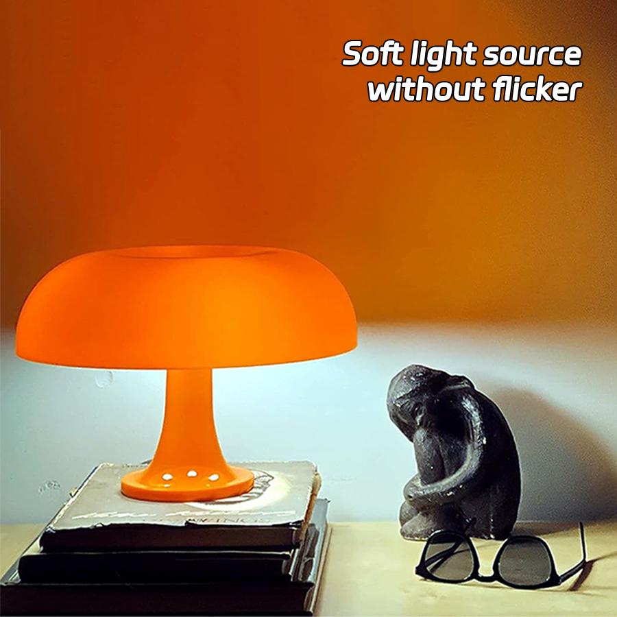 LED Classic Mushroom Table Lamp Bedroom Hotel Bedside Desk Light Orange Atmosphere Table Lamp Room Decor Creative Lighting