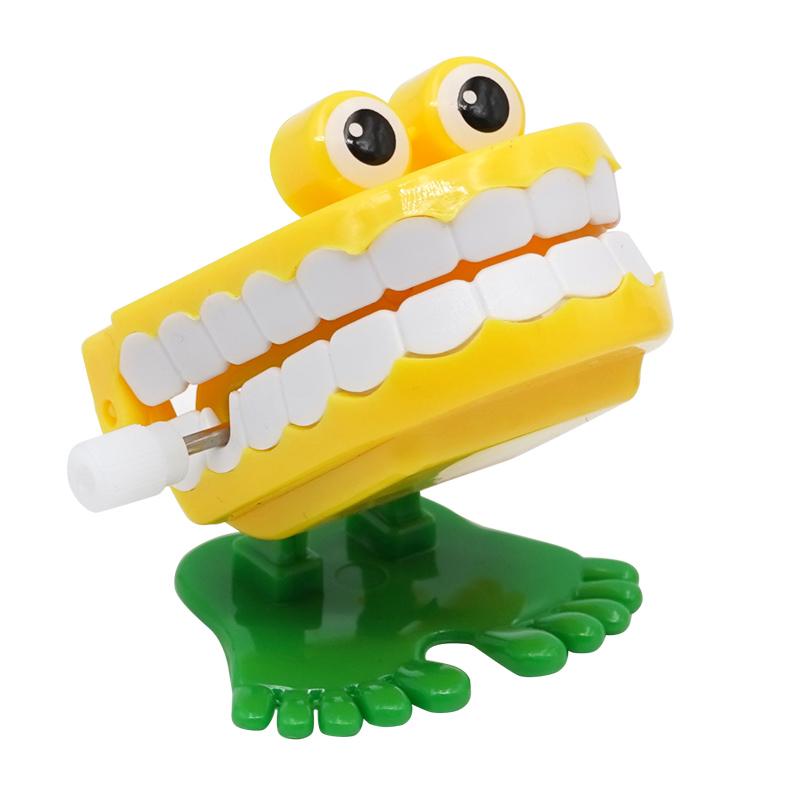 5Pcs Children Gifts Tooth Shape Mini Clockwork Jumping Toy Funny Cute Jump Teeth Denture Educational Toys Spring Wind Up Toy