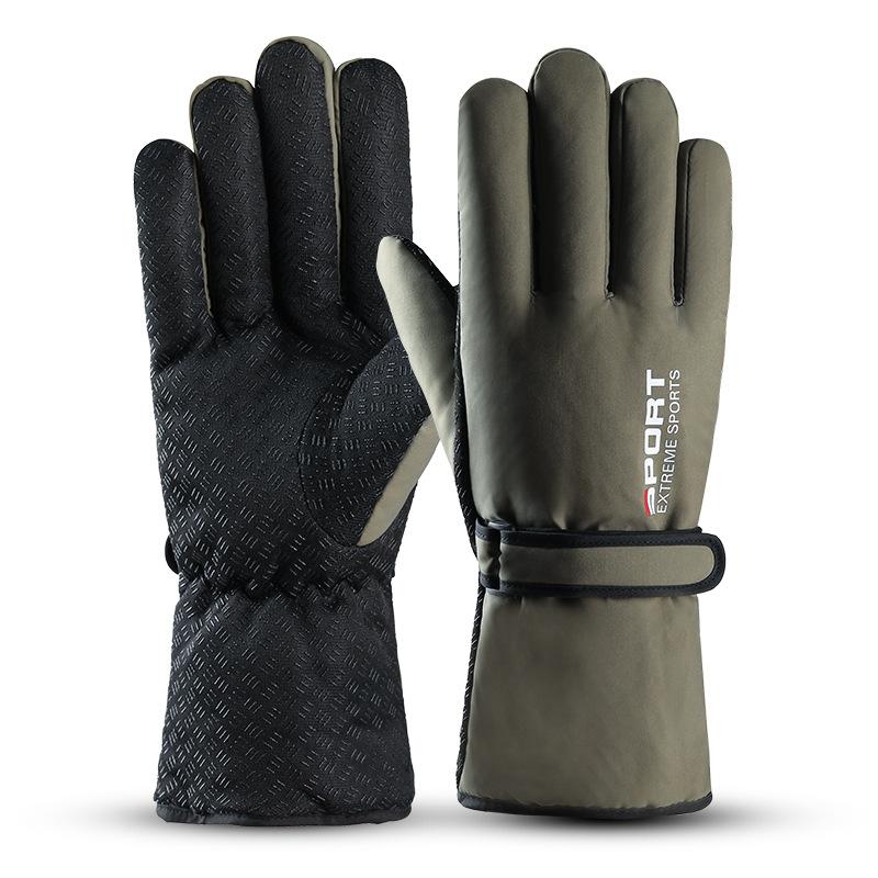 Warme Outdoor-Fahrradhandschuhe für Damen und Herren Plus Samt Verdickt Rutschfest Wasserdicht und Winddicht Bergsteigen und Reisen Touchscreen