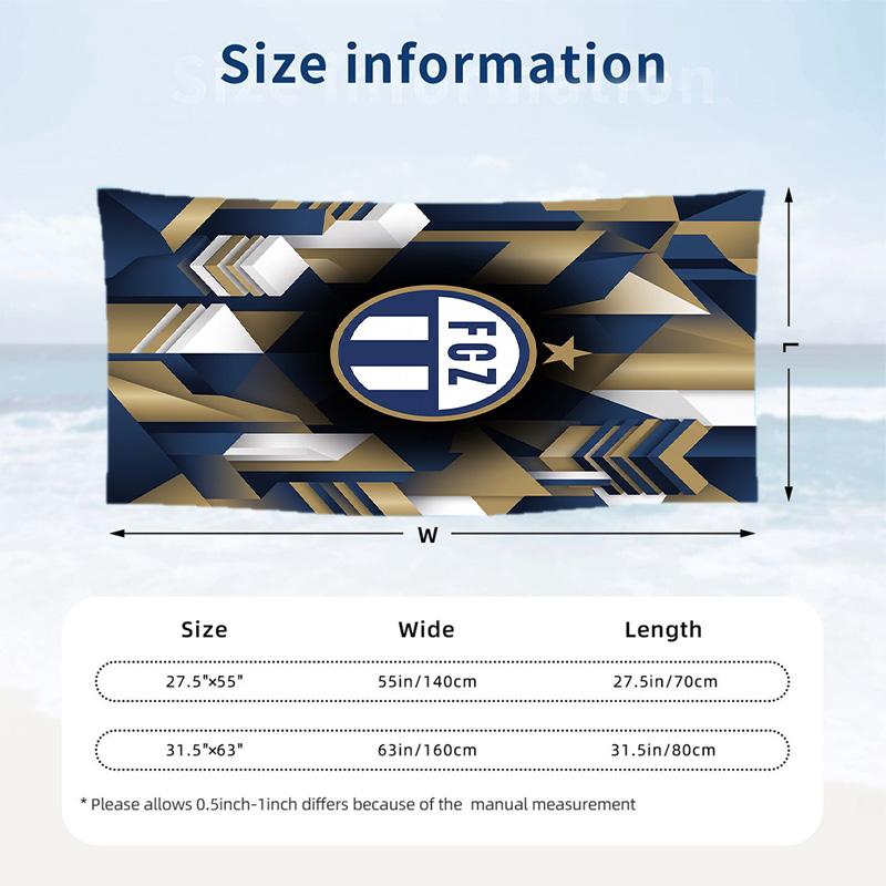 FC Zürich Print Quick Dry Beach Towel Microfiber Absorbent Portable Travel Swimming Towel