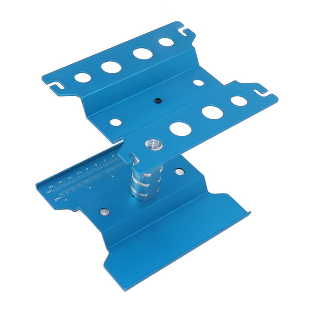RC Car Work Stand Aluminum Repair Workstation Model Repair Table With Accurate Scale 360 Degree Rotation Blue