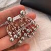 French Retro Fringed Pearl Stud Earrings Exquisite Elegance Personalized Earrings Light Luxury Earrings Women