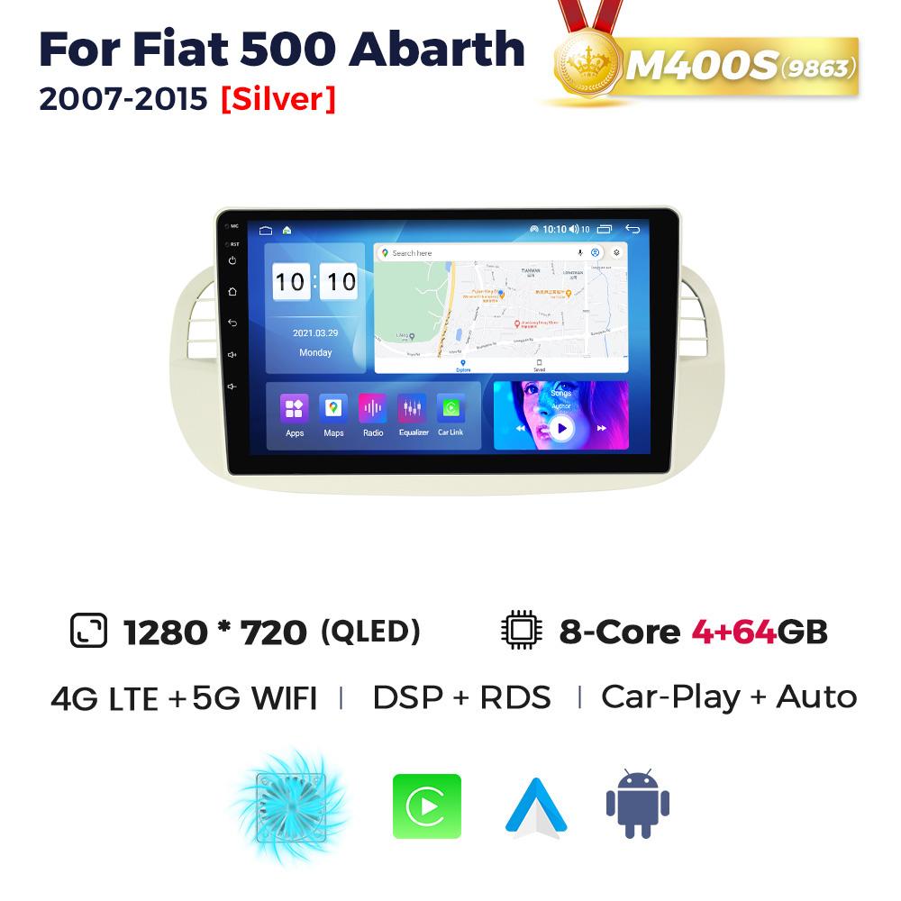 Navifly 9inch 1din Android Car Radio Stereo For FIAT 500 Abarth 2007-2015 Multimedia Player Wireless Carplay Auto GPS Navigation