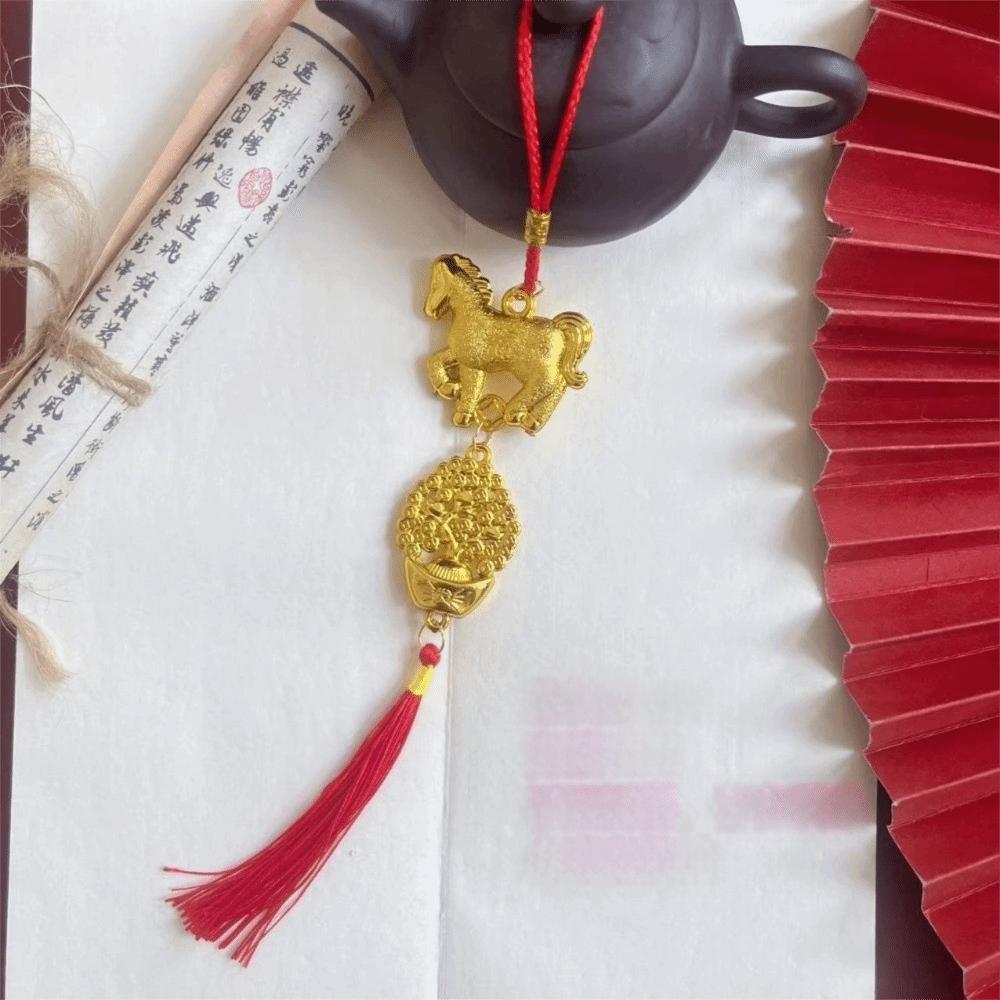 Year of Horse Chinese New Year Pendant Lucky Charm Zodiac Bonsai Hanging Decoration Wall Hanging Ornament Car Decor