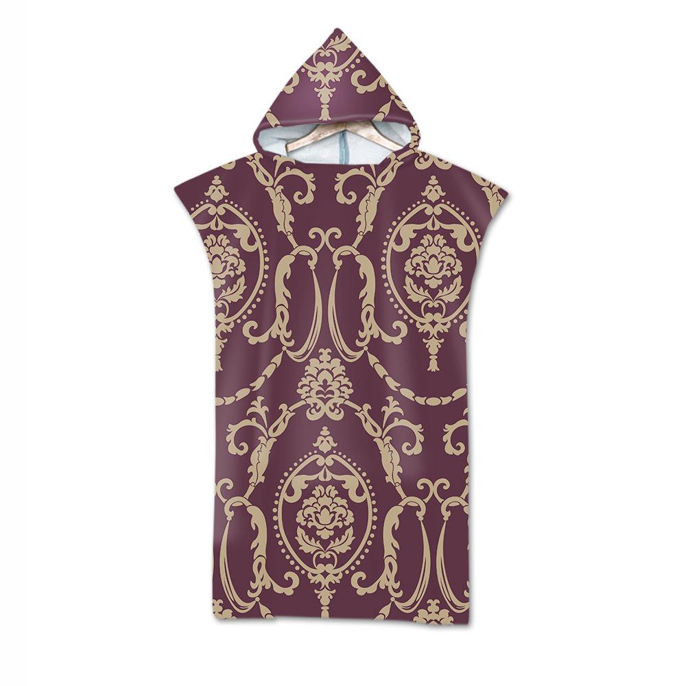 Adult Bath Towel Beach Towel Cape Geometric Print Hooded Bath Towel