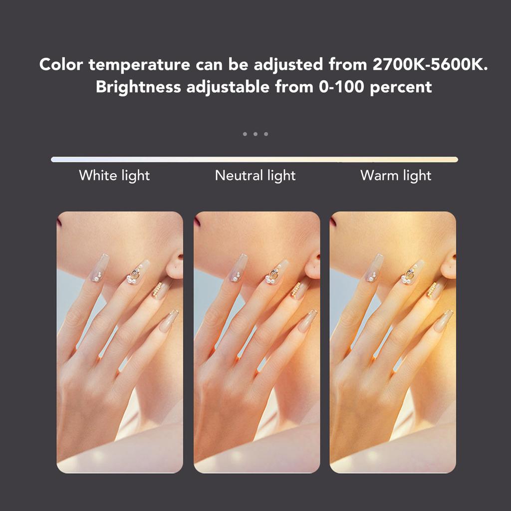 Half Moon Light Pink 48W 28in 2700K to 5600K Dimmable 3360lm Stable Base LED Beauty Desk Fill Light